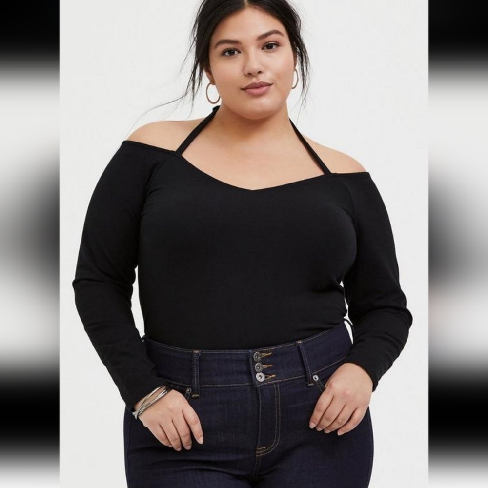 Torrid Foxy Cold Shoulder Long Sleeve Top